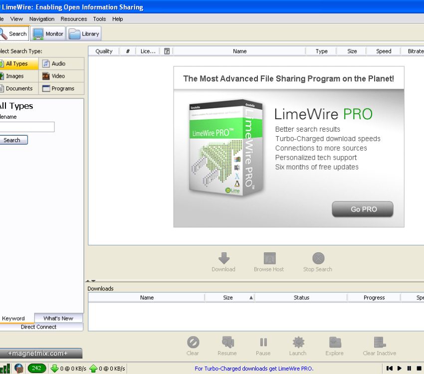 LimeWire, Napster & Music Downloads