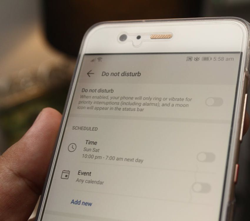 Set Focus or Do Not Disturb Schedules